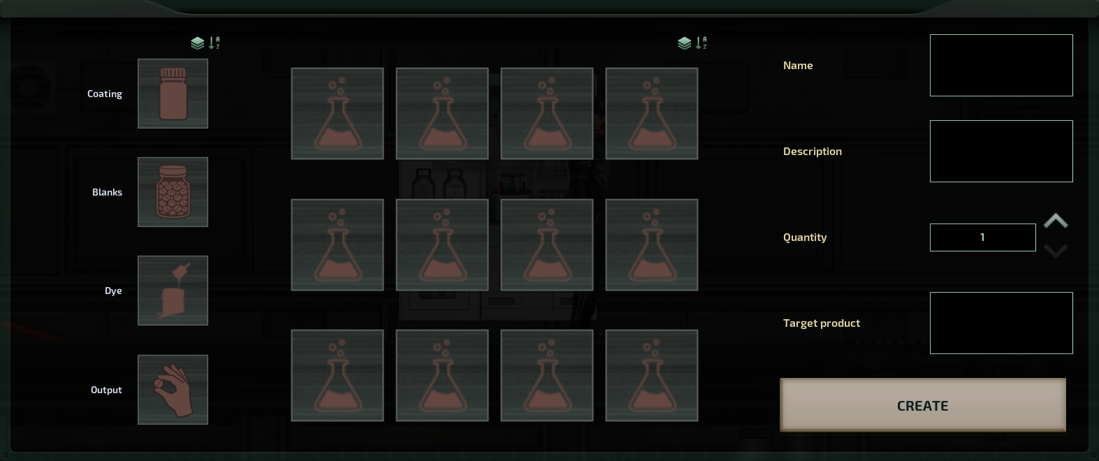Screenshot of the full Apothecary UI
