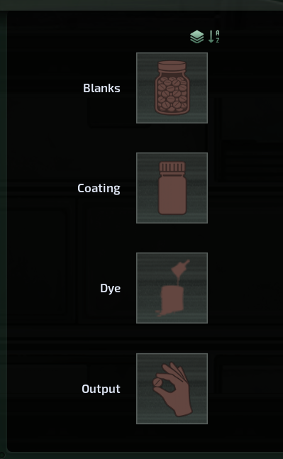 Screenshot of the Apothecary's left panel